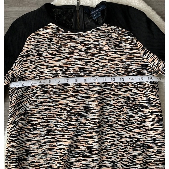 French Connection Multi Coloured 3/4 Sleeve Size 4 Shift Dress - Picture 15 of 17